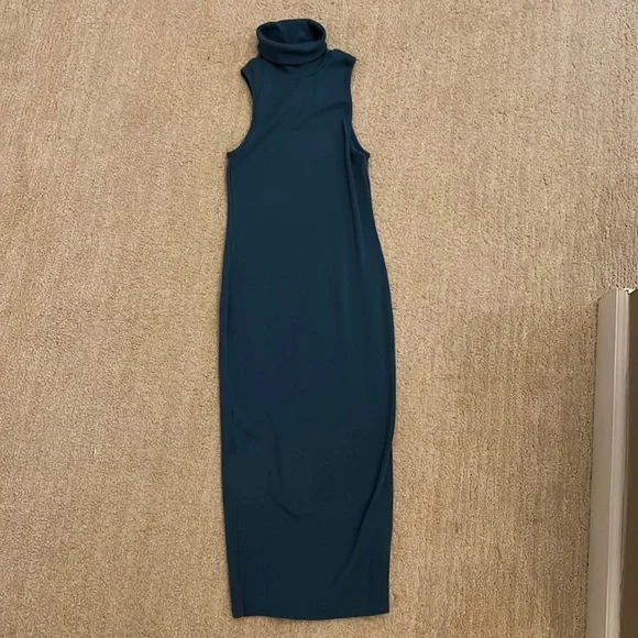zara blue ribbed dress Zara Blue Ribbed Sleeveless Racerback Stretch Knit Mini Bodycon Tank Dress Sz S